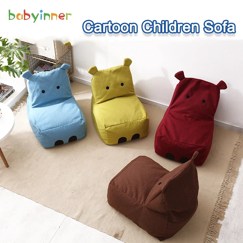 

Babyinner Children's Lazy Sofa Cute Hippo Bean Bags Cartoon Tatami Chairs Sofa Kids Lounger Seat Pouf Puff Couch Living Room