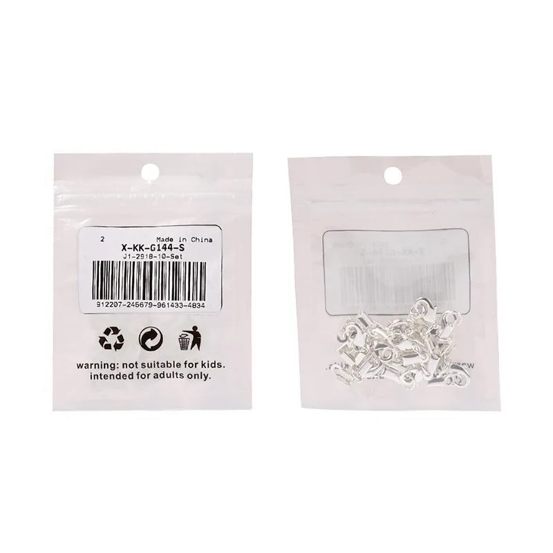 10 комплектов серебряного цвета латунные концы зажима с застежками-когтями для