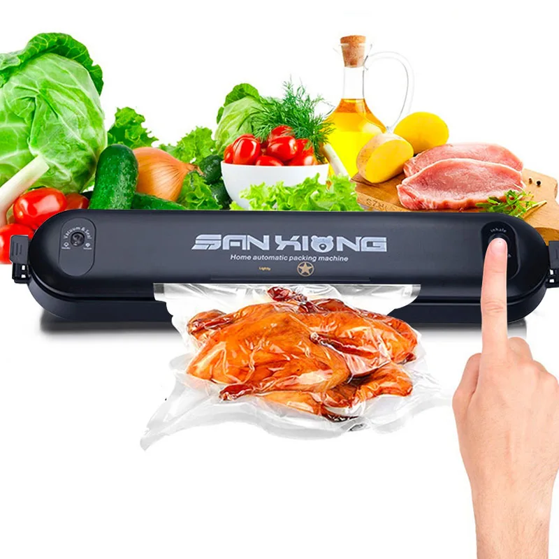 

Home Kitchen Electric Vacuum Sealer Packaging Machine Including 5pcs Food Saver Bags Commercial Vacuum Food Sealing Household