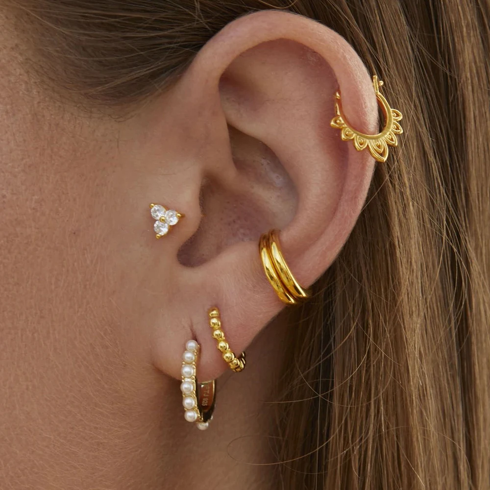 Нежные минималистичные ювелирные изделия из vermeil маленькие круглые серьги