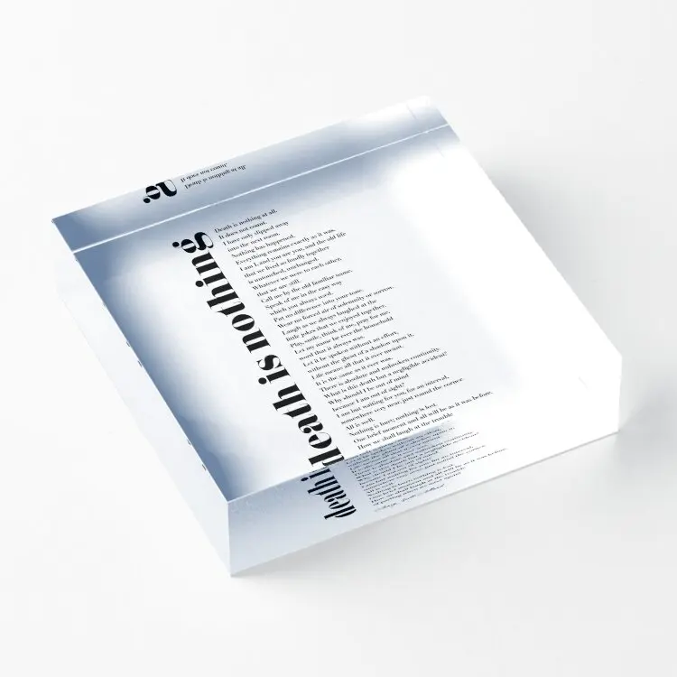 

Акриловый блок с надписью «Death Is Never At All» Генри Скотт H