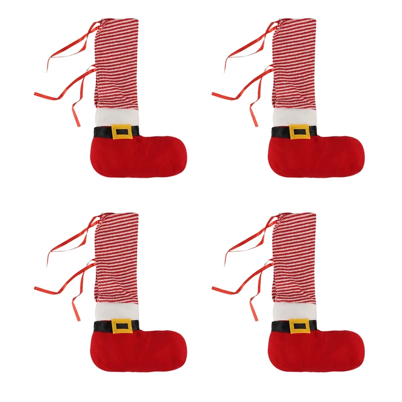

4PCS Chair Foot Covers Christmas Decor for Home Christmas Table Decor Ornament Xmas Party Decor New Year Gift