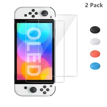 2Pack/1 Pack Tempered Glass 9H HD Screen Protector Film For Nintendo Switch OLED 7 inch Screen Protector For NS OLED Accessories