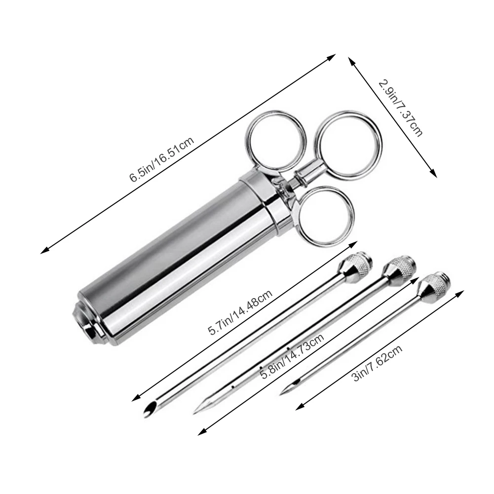 

Stainless Steel 304 Steak Barbecue Flavor Sauce Syringe Marinade Seasoning Syringe Hand-grip Syringe Kitchen Cooking Tools Set