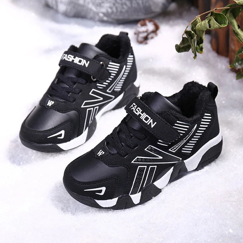 

Winter Kids Sneakers Boys Shoes Girls Sneakers Children Casual Shoes Boys Sneakers Plush Lining Warm Anti-Slippery Leather 2020