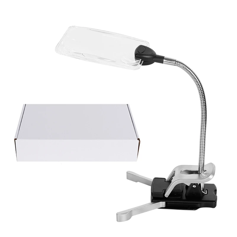 

Lluminated Optical Glass Magnifier with Bright LED Light Base Stand Desk Lamp