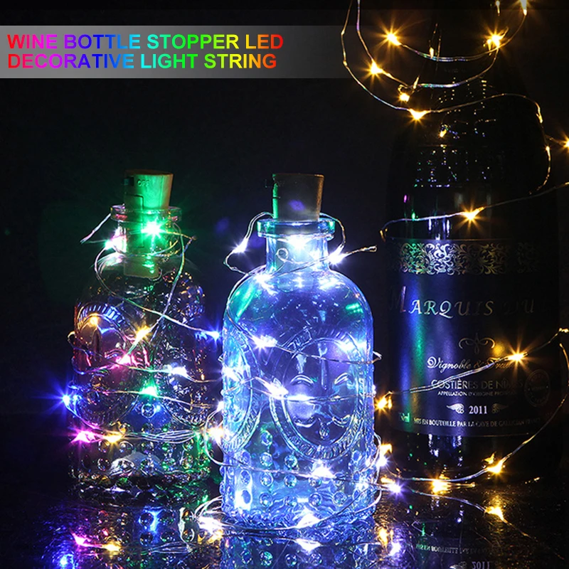

1Pc Wine Bottle Light With Cork LED String Lights Battery Powered Fairy Lights Garland Christmas Party Wedding Bar Decoration