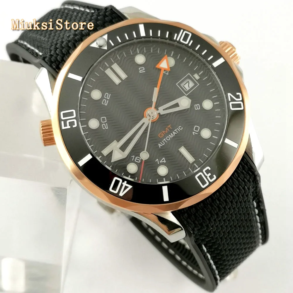 Bliger 41 мм сапфировое стекло керамический Безель Черный стерильный циферблат