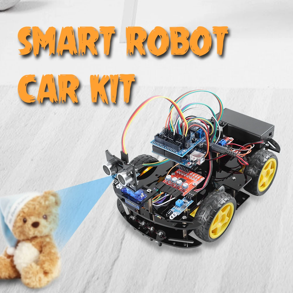 

4WD Smart Robot Car Kits With Infrared Obstacle For Arduino UNO R3 Programming Project,Electronic DIY Kit With Ultrasonic Sensor