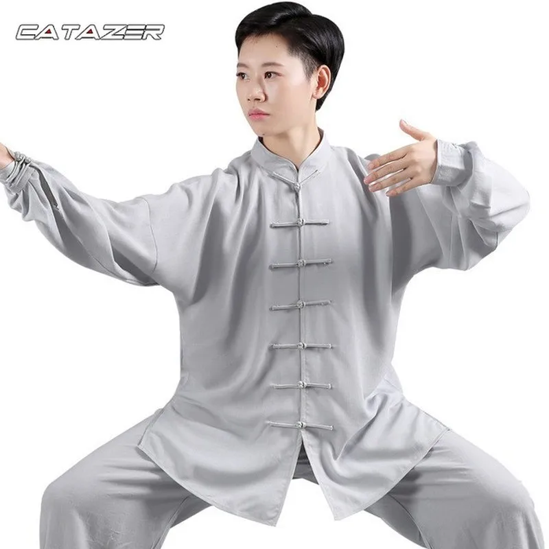 25 Colors Tai Chi Uniform Chinese Wushu Martial Arts Kung Fu Wing Chun Suit Linen Wudang Taoist Shaolin Monk Jacket and Pants