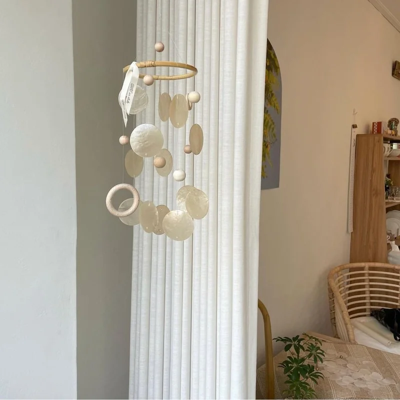 

Корейский стиль искусственное деревянное кольцо оболочка ветряные колокольчики украшение для детской комнаты детского сада подвесной сем...