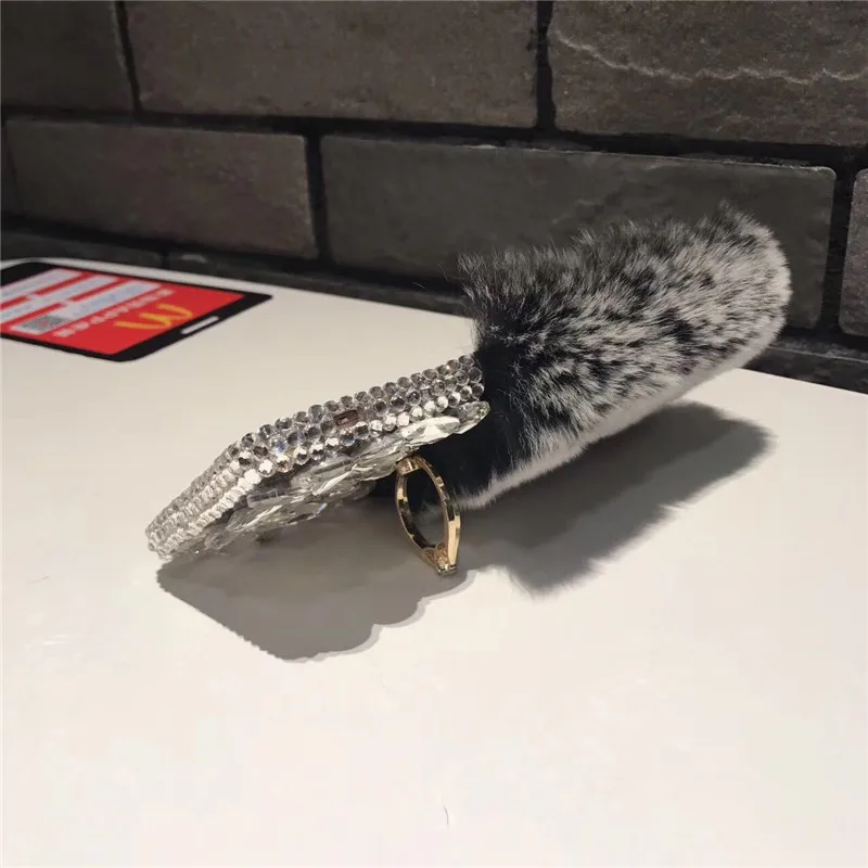

Real Fur Rhinestone Case For Huawei Nova 5 5 pro 5i 5i pro for huawei Honor 9x 9x pro P20lite 2019 mate 30lite Ring Stand Funda