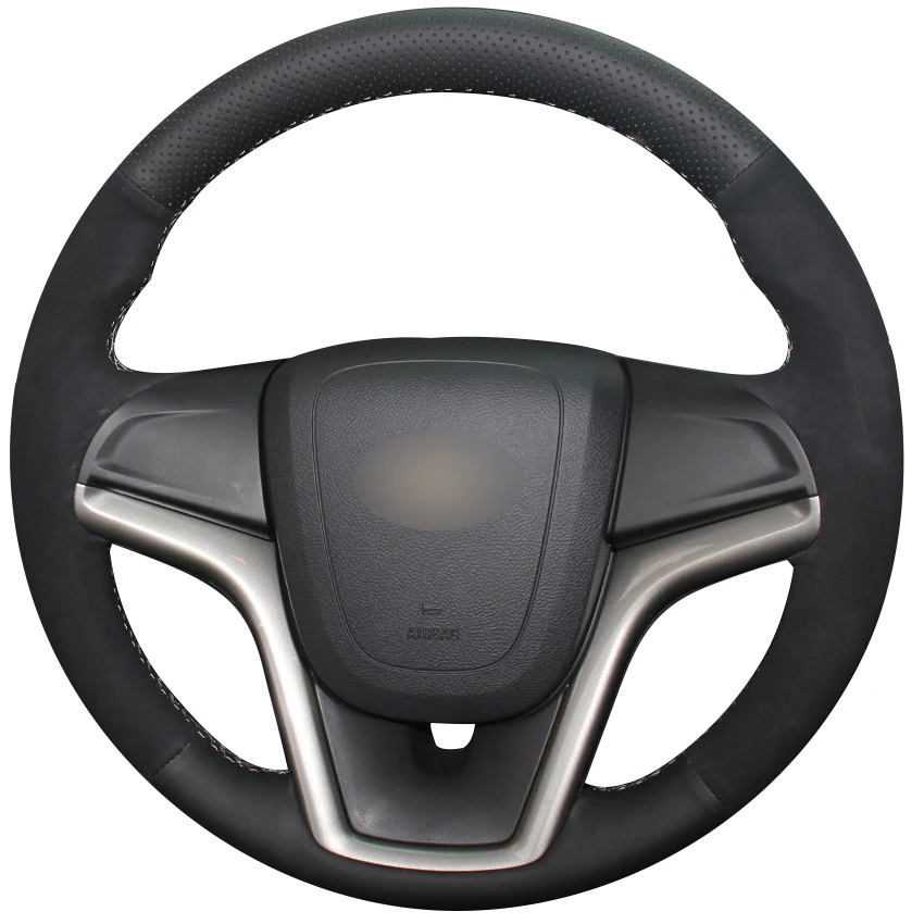 Черная искусственная кожа черная замша для Chevrolet Malibu 2011 2014 в 2015|car steering wheel cover|steering
