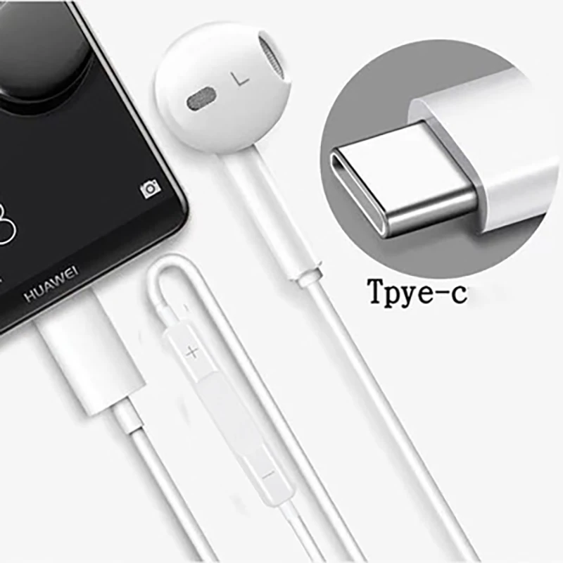 Наушники type C для huawei Mat20/Le Line of View Tuning телефонный наушник наушники|Наушники и
