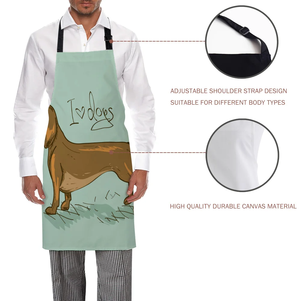 Tophome Кухонный Фартук Собака Такса мультяшный любимец регулируемые фартуки из