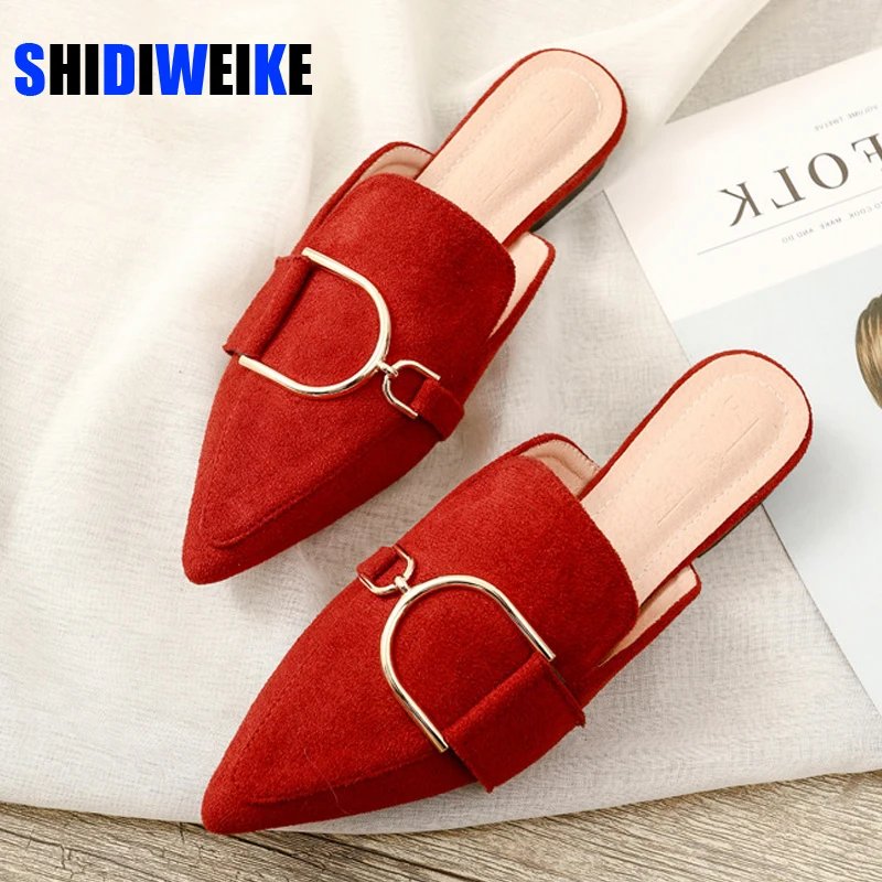 

Spring Designer Outdoor Shoes Woman Mules Flat Slippers Sandalias De Verano Para Mujer Zapatos De Mujer Calzado AC876