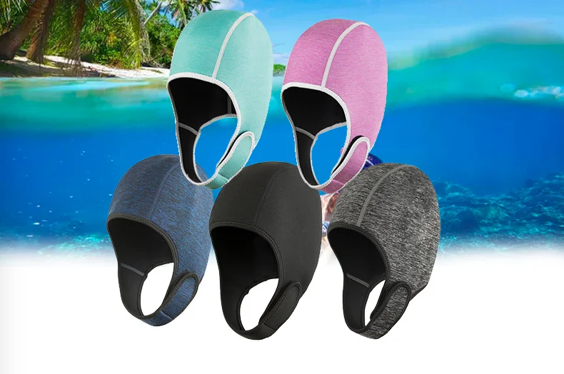 

Warm and cold protection sunscreen waterproof female protective headgear surfing snorkeling winter swimming swimming cap mask