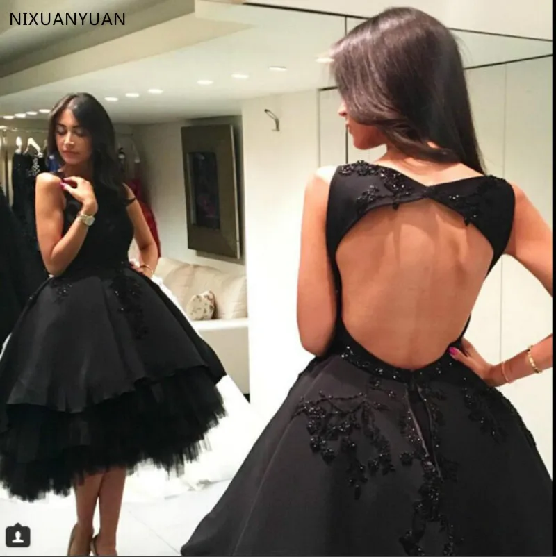 Праздничное платье Curto Robe De коктейльное сексуальное с открытой спиной Черное 2021