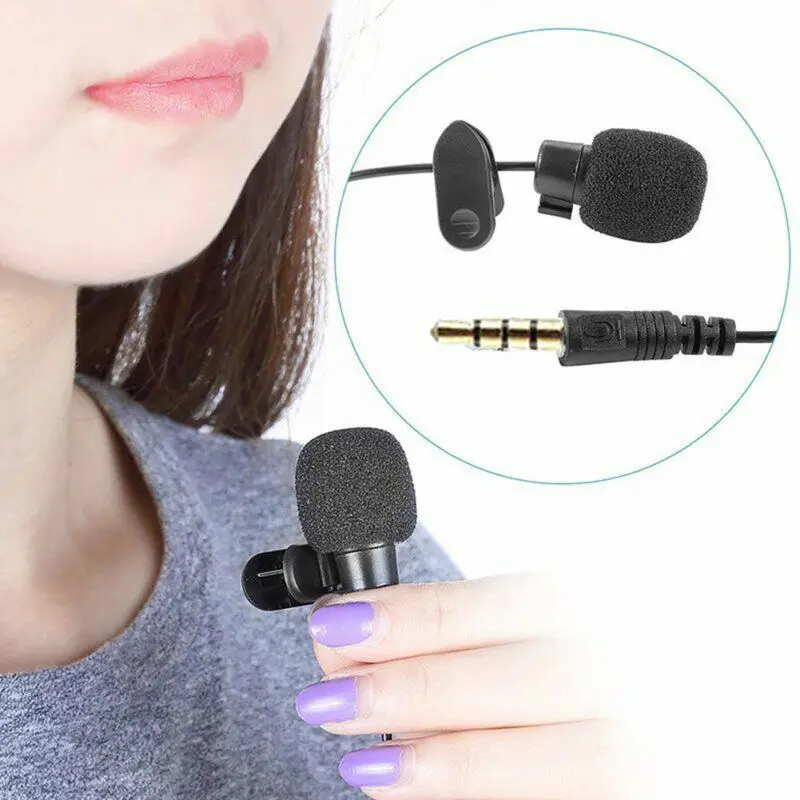 Мини клип на лацкане микрофон Hands-free 3 5 мм проводной Конденсатор Lavalier Mic |