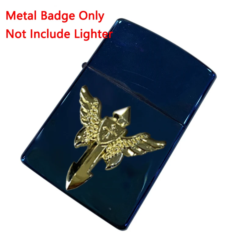 

Retro Cross Wing DIY Metal Badge Match For ZP Kerosene Oil Lighter Grind Wheel Lighter Decor Accessory Metal Badge Man Gift