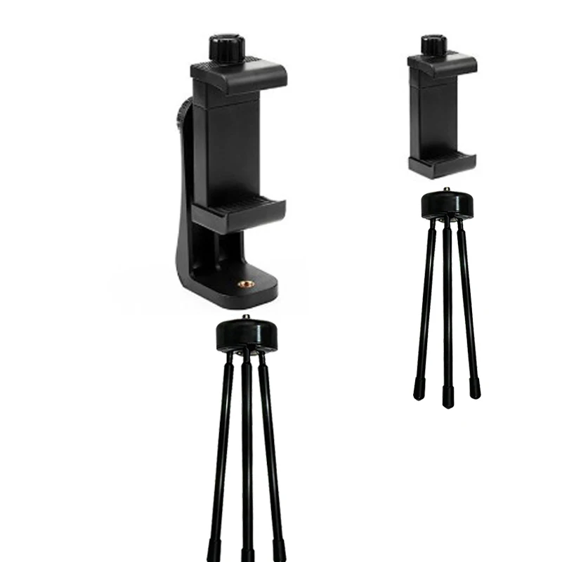 360 degree mobile phone clip compatible with all 14 screw cellphone holder tripod mount desk tripod adapter for samsung iphone free global shipping