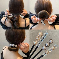 kroean pearl hairpin bun hairstyle hair stick women hair scrunchies headband hairband flower hair maker tools hair accessories