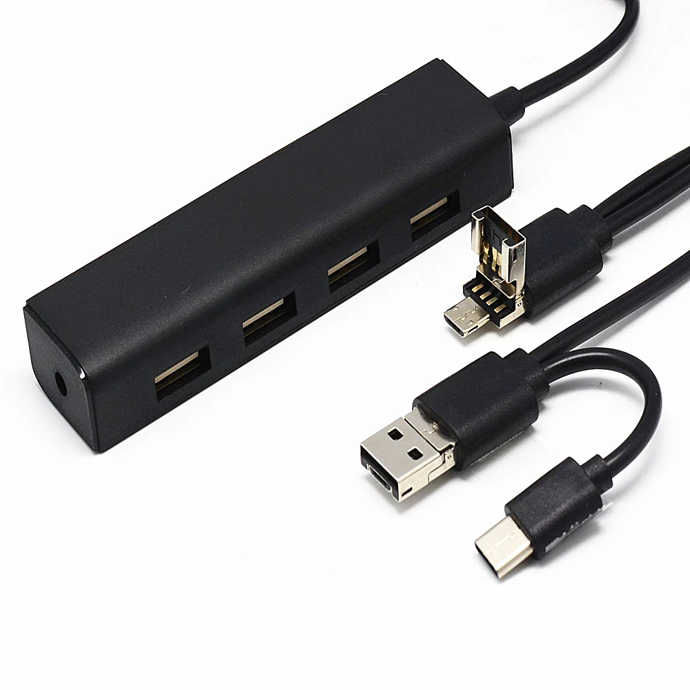 Высокоскоростной концентратор Type C 4 порта USB 2 0 OTG 3 в 1 интерфейсный разветвитель