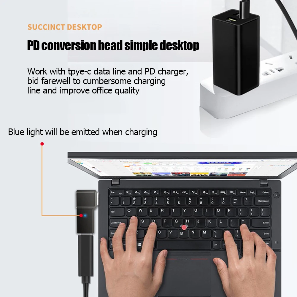 Type C Power Adapter Connector Female to DC Male Converter PD 100W Fast Charging for Lenovo PC | Компьютеры и офис