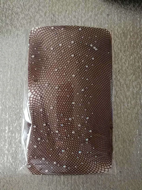 Coffee Сексуальные женские колготки в сеточку со стразами, разноцветные стразы, блестящие колготки, чулки в сеточку - Цвет: Coffee