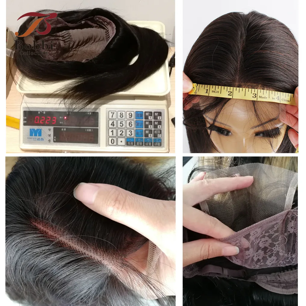 Двухцветный парик из человеческих волос на шнуровке 4x4 с эффектом омбре медовая