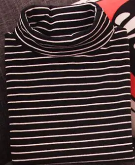 thin black stripe Г. Зимняя детская одежда плотные флисовые пуловеры унисекс с длинными рукавами, футболки для мальчиков и девочек, детские футболки, топы - Цвет: thin black stripe