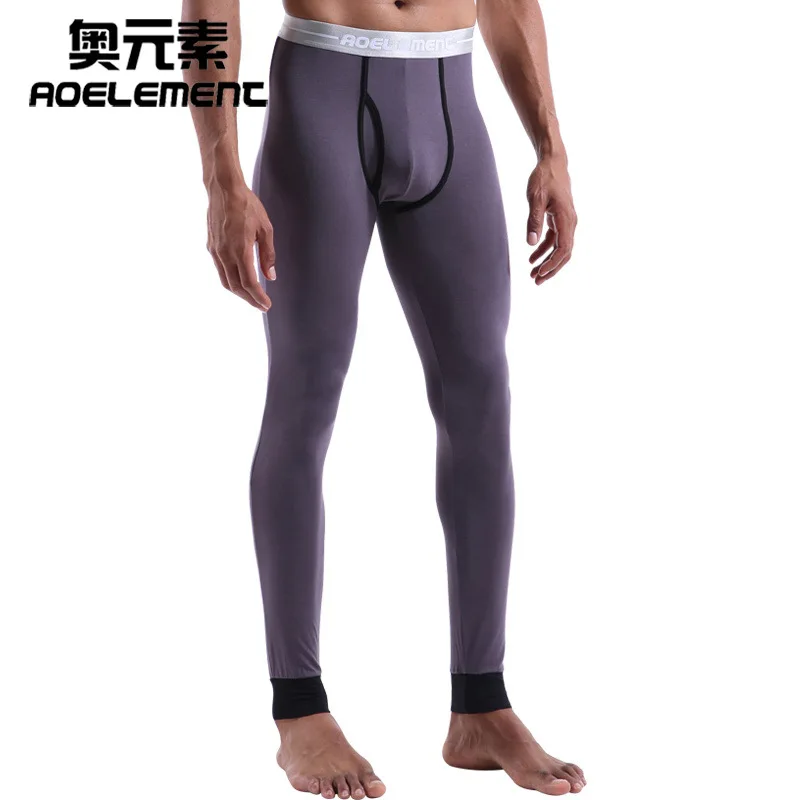 New 2020 new men's thin warm long trousers Slim modal thermal pants autumn and winter thin leggings cotton