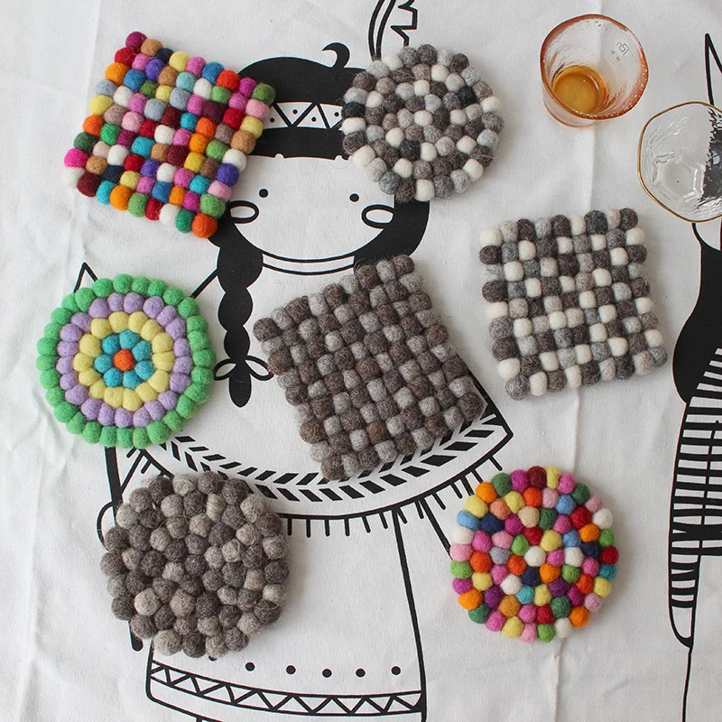 10 см подставка из непальской шерсти и войлока фетра DIY тыкать музыку маты для еды