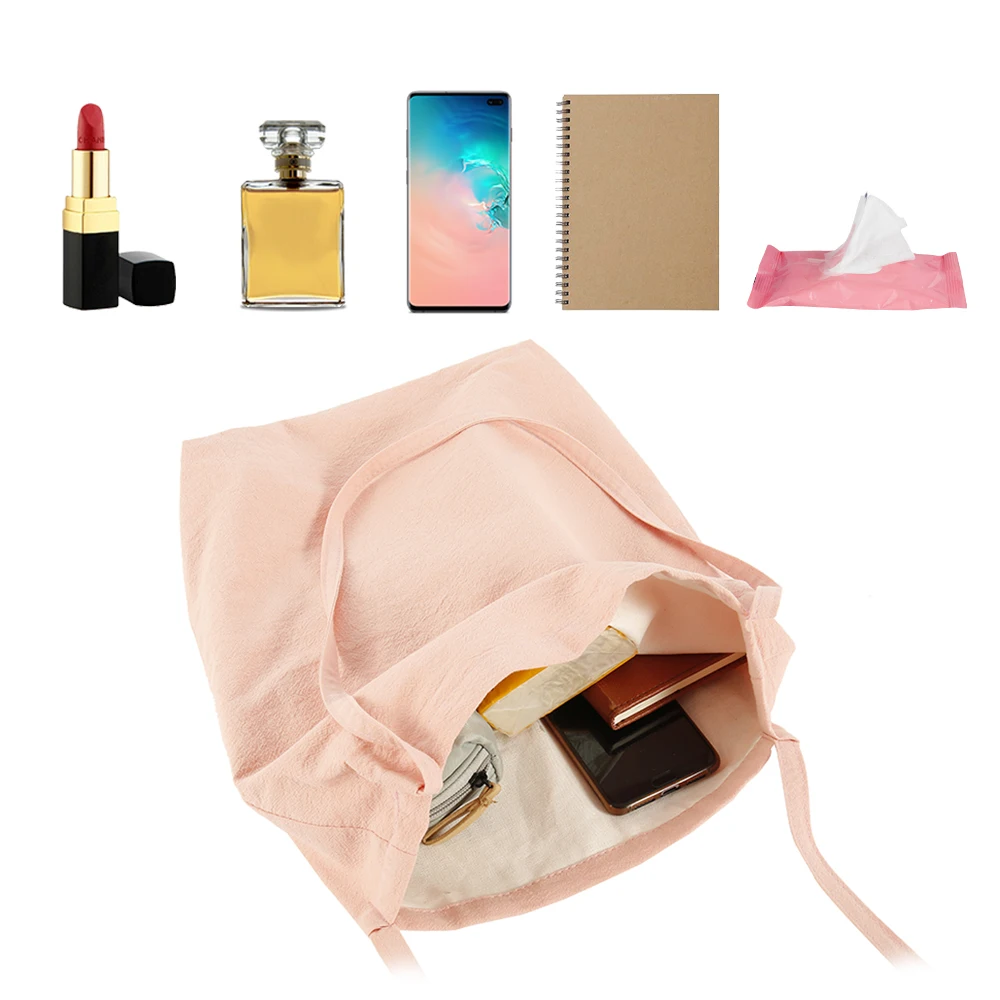 Женская Большой парусиновый многоразовая сумка для покупок Soild Экстра большая