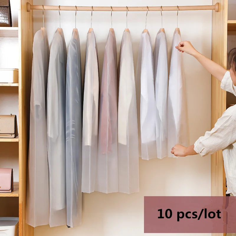 

10 шт./лот прозрачный пылесборник для одежды, отделочный чехол, подвесной тип, бытовое хранение, большой чехол для одежды, подвесной мешок для...