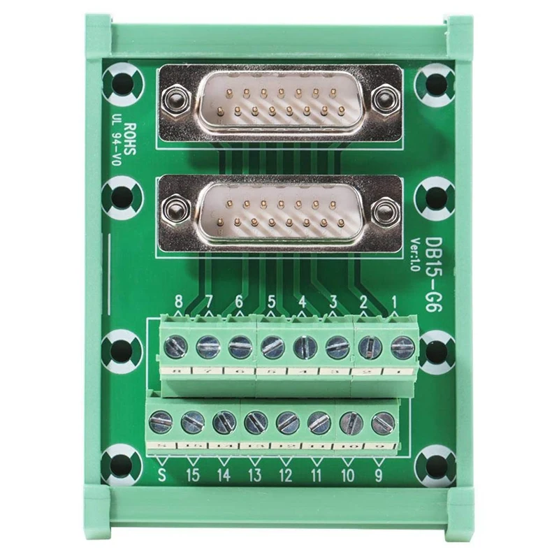 DB15 G6 соединитель к клемме проводки Breakout Board Без припоя (папа и папа