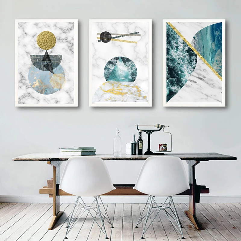 Скандинавская абстрактная зеленая геометрическая мраморная круга пирамида