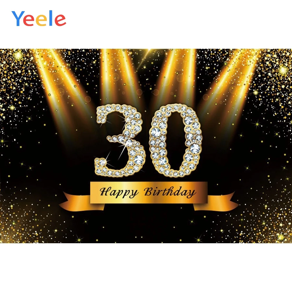 

30 40 50 60th Birthday Gold Dots Glitter Custom Backdrop Vinyl Photography Background Photo Studio Photobooth Shoot Photophone