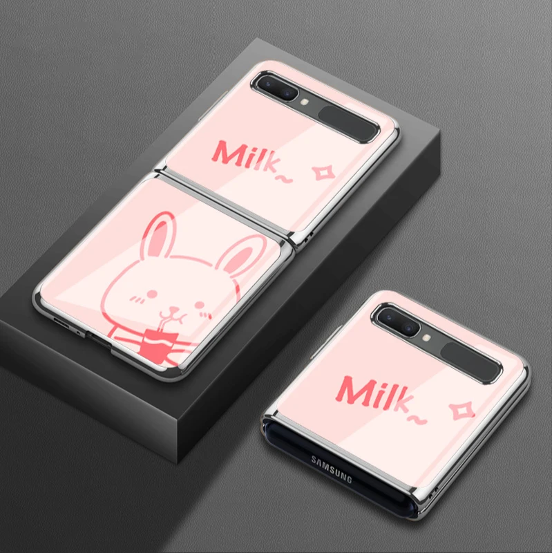 

For Samsung 5g zflip case f700n case sm-f7070 simple f7000 plated glass folding