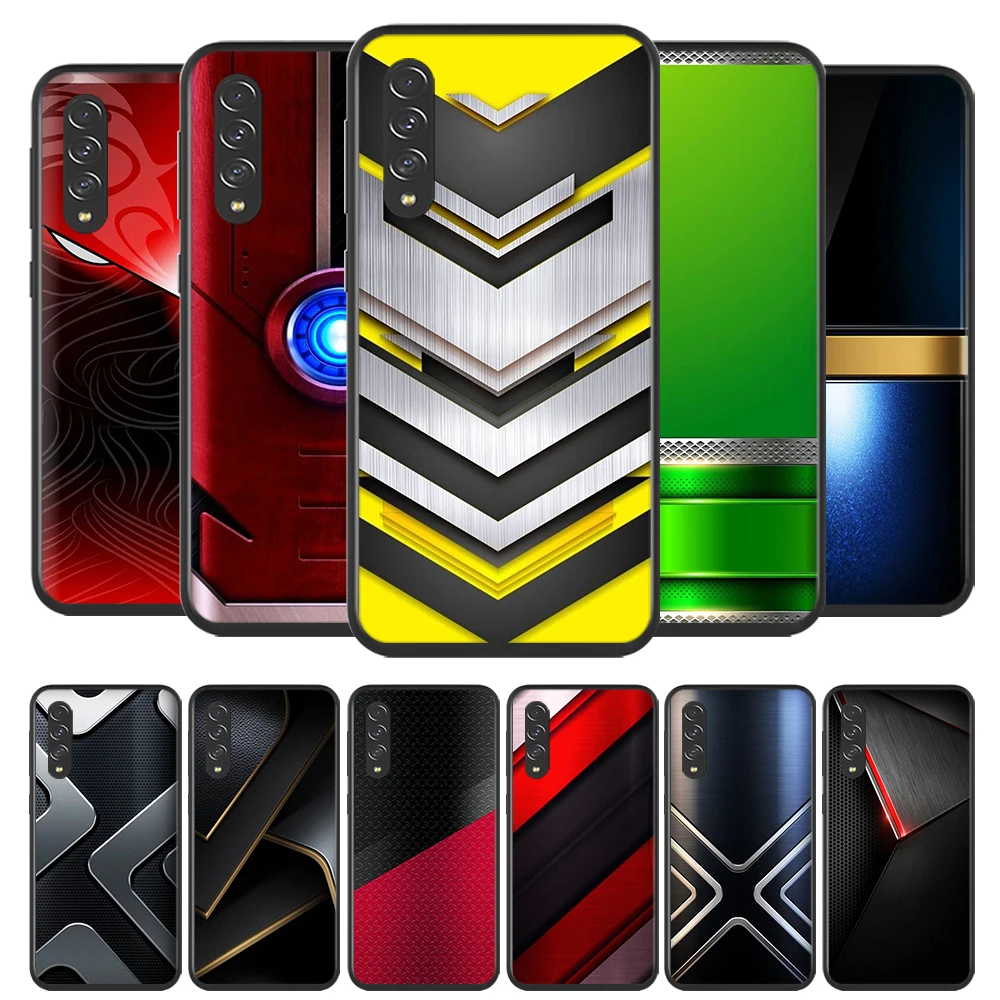 

Red Blue Brushed Metal for Samsung Galaxy A90 A80 A70 A60 A50 A40 A30 A2Core A10 Silicone Soft Black Phone Case Cover