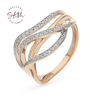 skm luxury delicate rings for women 14k rose gold brand designer engagement rings designer promise luxury fine jewelry