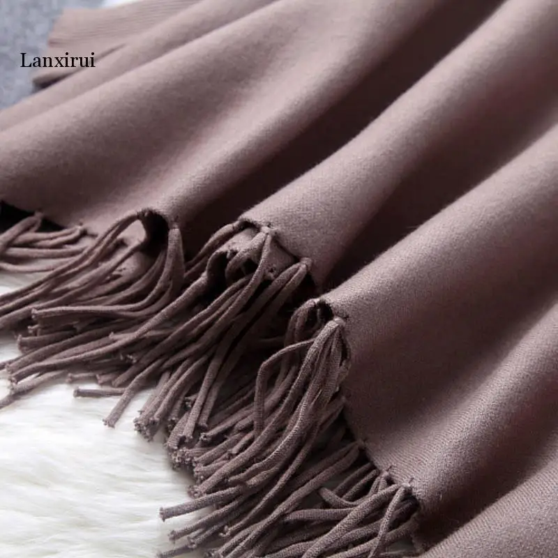 Свободный вязаный жакет из пашмины с кисточками рукавами накидка бахромой