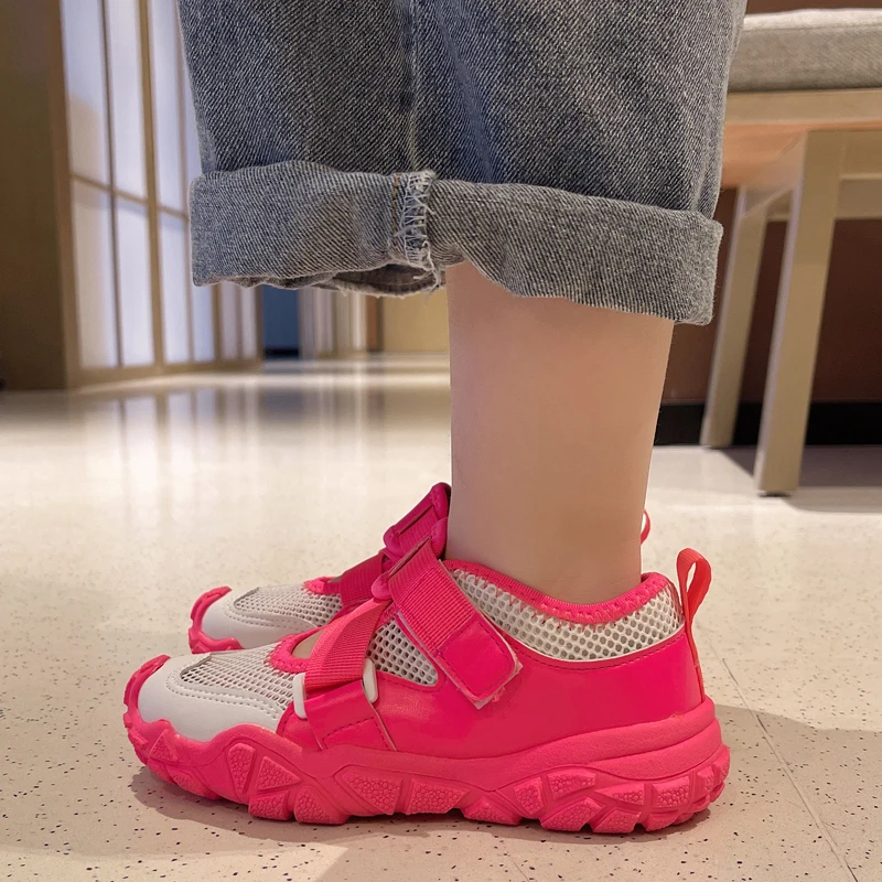 

Fashion Girls Breathable Mesh Summer Sneakers Light Weight Velcro 3-18 Years Old Kids Casual Sport Shoes T21N05LS-29