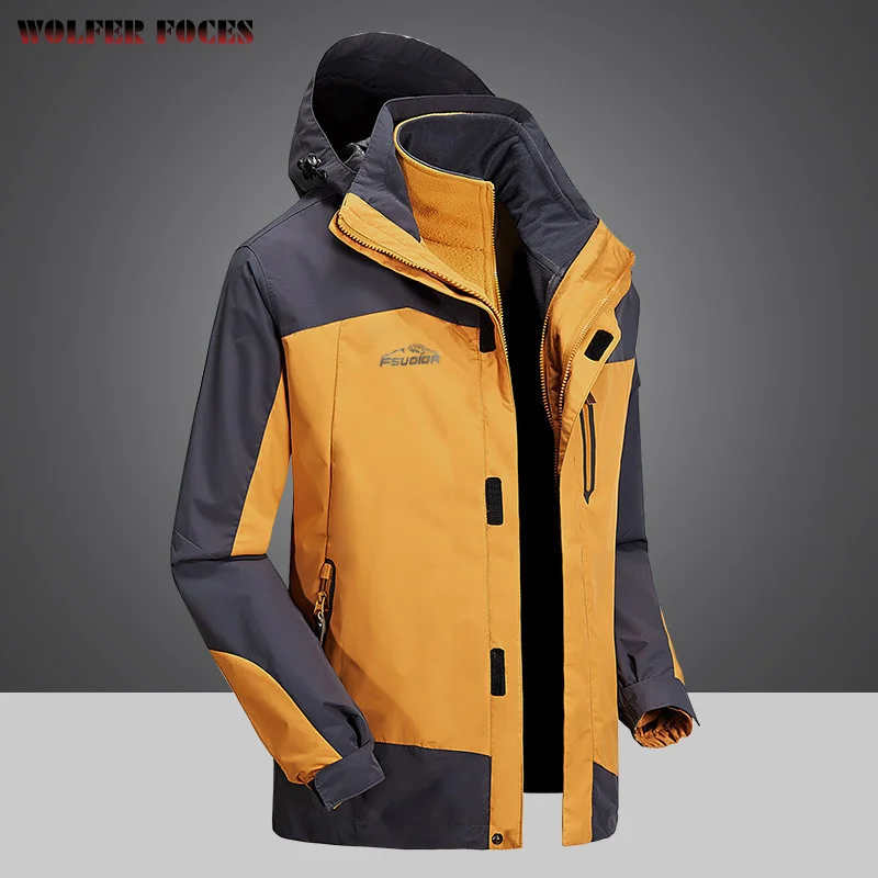 2021 New  Advanced Stormsuit Men's Outdoor Autumn And Winter Three In One Mountaineering Suit Detachable Fleece Inner Jacket