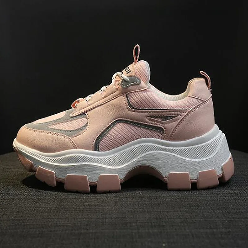 Женские кроссовки на платформе Белые Повседневные с высоким берцем