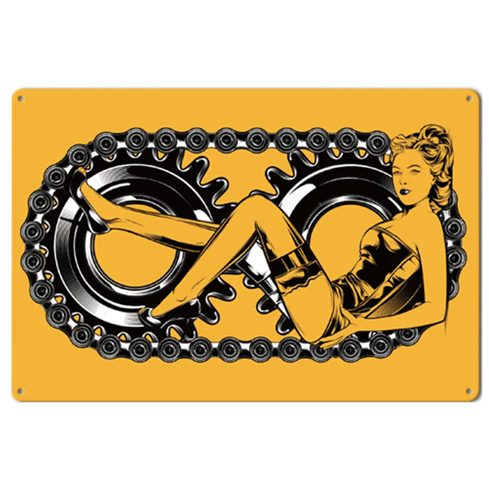 Винтажная металлическая Оловянная вывеска для мотоцикла фотообои наклейки на