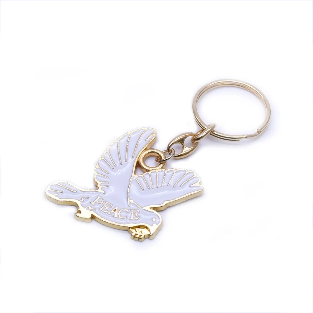 Кольцо для ключей World Peace white dove кольцо с орнаментом подарок другу христианские