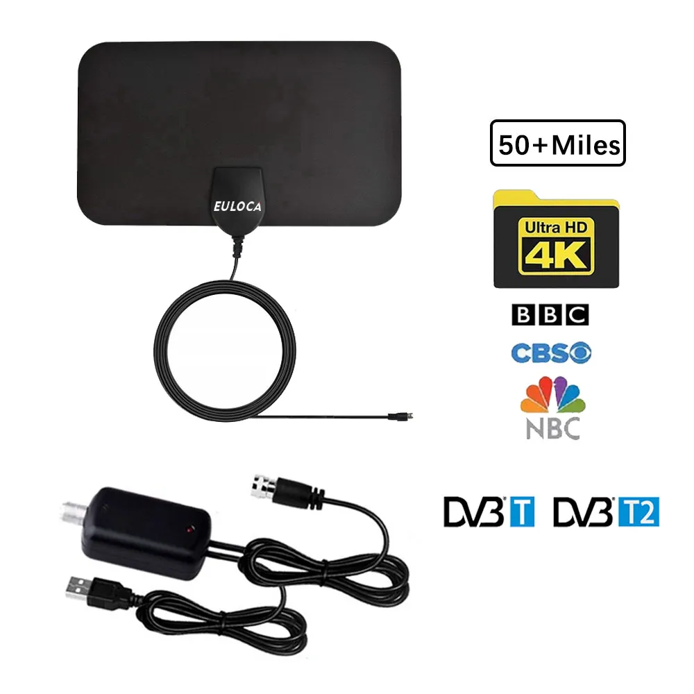 50 км 30 дБи Крытый с высоким коэффициентом усиления Freeview HD цифровая ТВ антенна 1080 P/VHF/UHF и 16.4ft коаксиальный кабель для MyGica ТВ тюнер