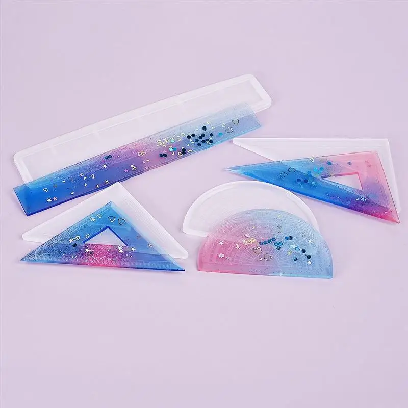 Линейка для поделок полимерная форма ручной работы транспортир треугольная