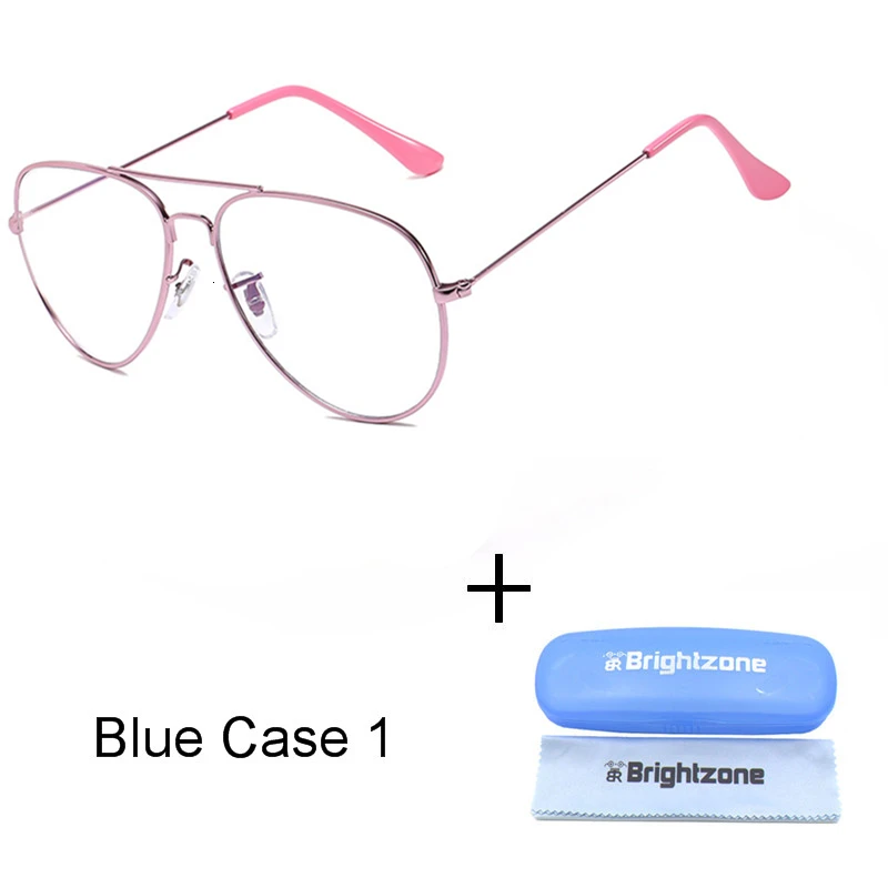 Pink Case 1 Brightzone восстановление Винтаж пилот древних способов полный обод рамки обороны синий светильник Блокировка Компьютерная Защита очки - Цвет оправы: Pink Case 1